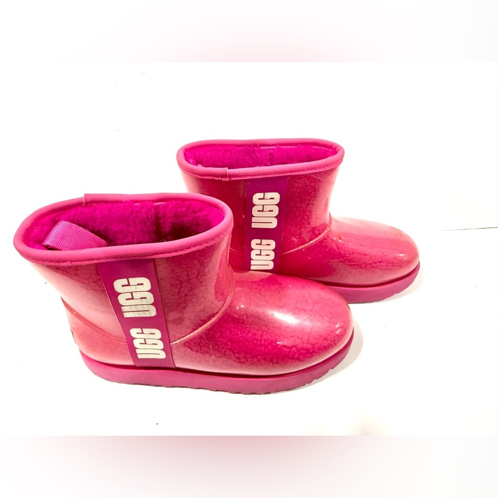 UGG Pink Clear Mini Boots Women’s 7 Waterproof Shearling Cozy Winter - Picture 9 of 14